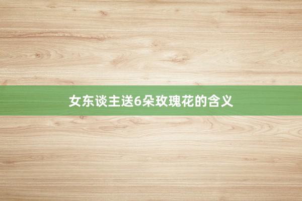 女东谈主送6朵玫瑰花的含义